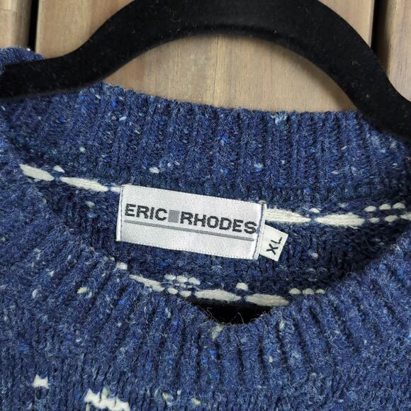 Eric Rhodes Vintage '90s Chunky Knit Grunge Grandpa Alex G Pullover Sweater XL - Picture 2 of 6